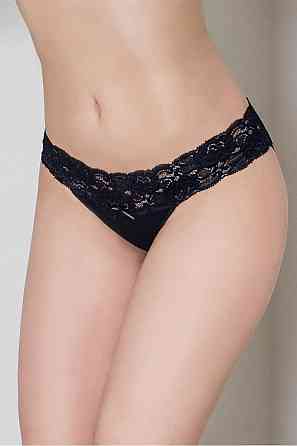 Стринги женские из хлопка с кружевным поясом Marsana 01-008 XL, Черный, Шампань, Персик, Шоколад Киев