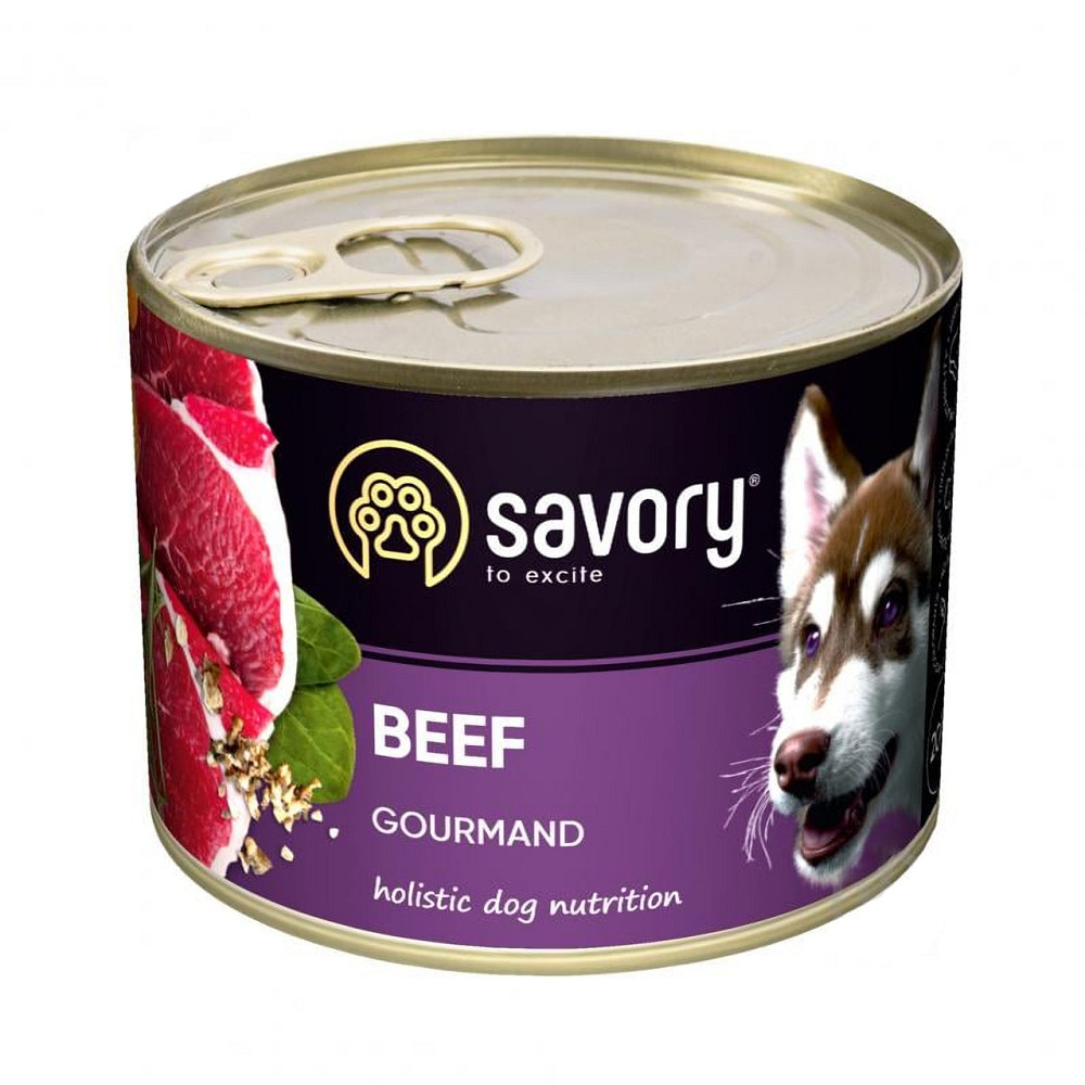Консервы для собак Сейвори Savory Dog Gourmand с говядиной, 200 г Винница - изображение 1
