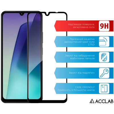 Стекло защитное ACCLAB Full glue Xiaomi Redmi A4 Black (1283126613272) Винница - изображение 3