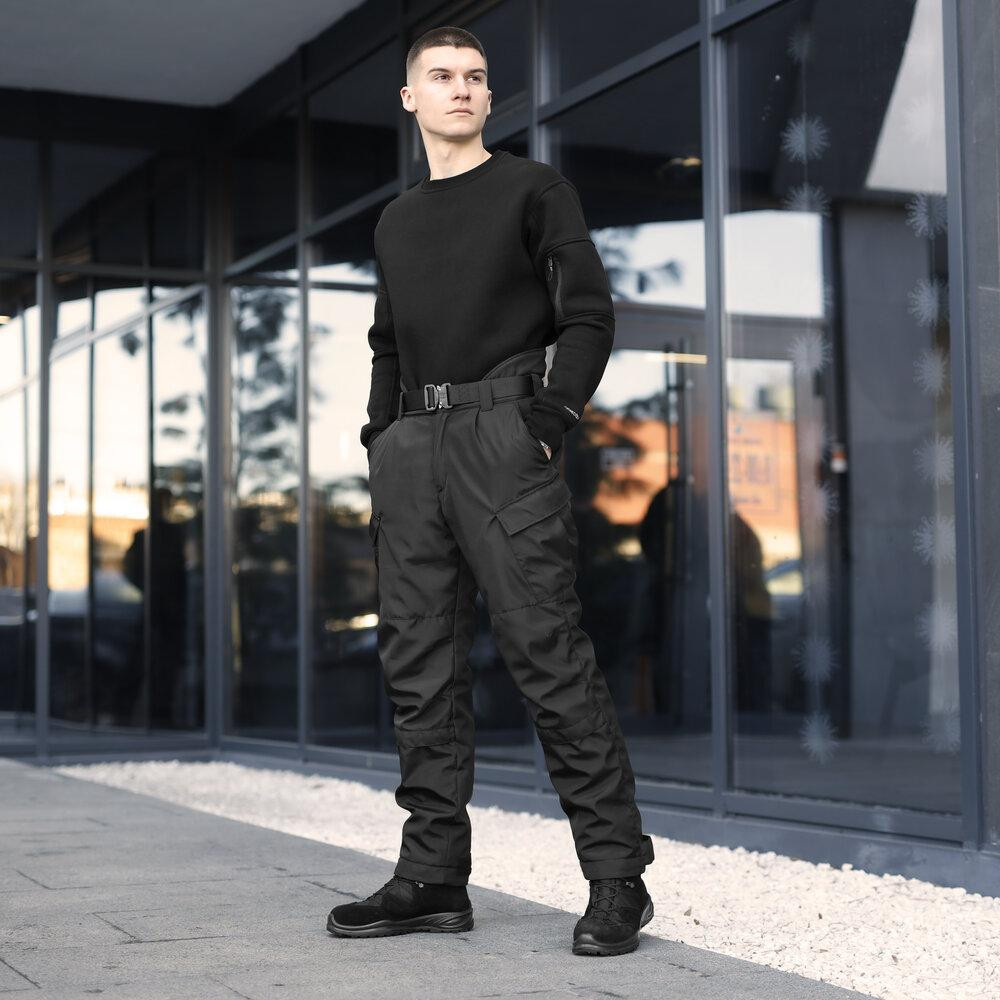 Мужские ватные зимние штаны Pobedov Fight. Черные зимние мужские зимние брюки Киев - изображение 2