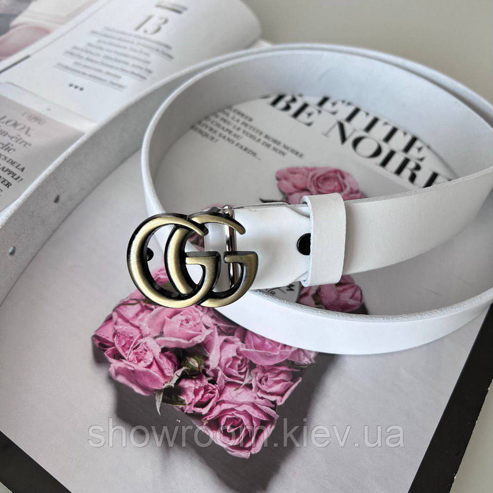 Женский белый кожаный ремень (5001-2) Киев - изображение 1