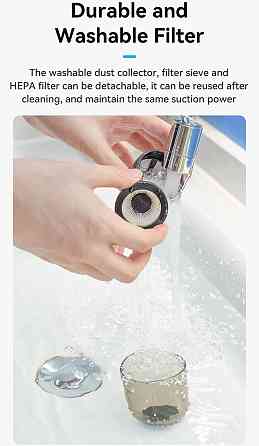 Автомобільний пилосос Vention 5000Pа 70W Li-Ion USB-C 4000мА/г синій Винница