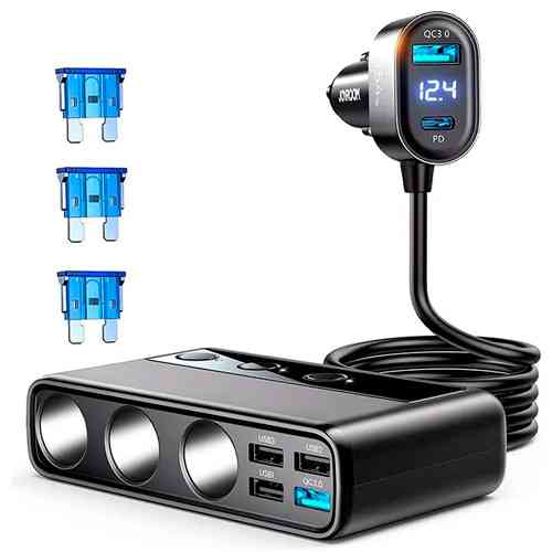 Разветвитель прикуривателя для авто 12-24В 9в1 JR-CL06 154Вт PD QC3.0 Винница