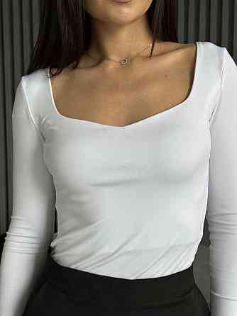 Жіночий базовий джемпер із вирізом мікродайвінг Білий, 50/52 Одеса