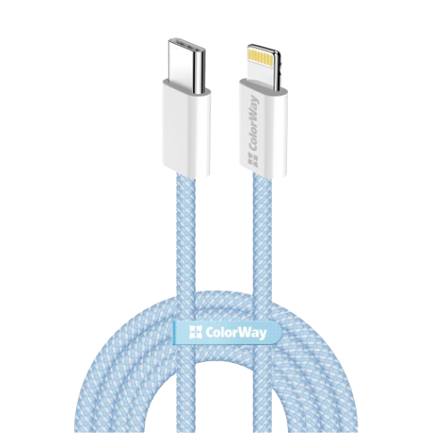 Кабель USB PD Type-C/Lightning ColorWay CW-CBPDCL061-BL 27W 1м синій Житомир