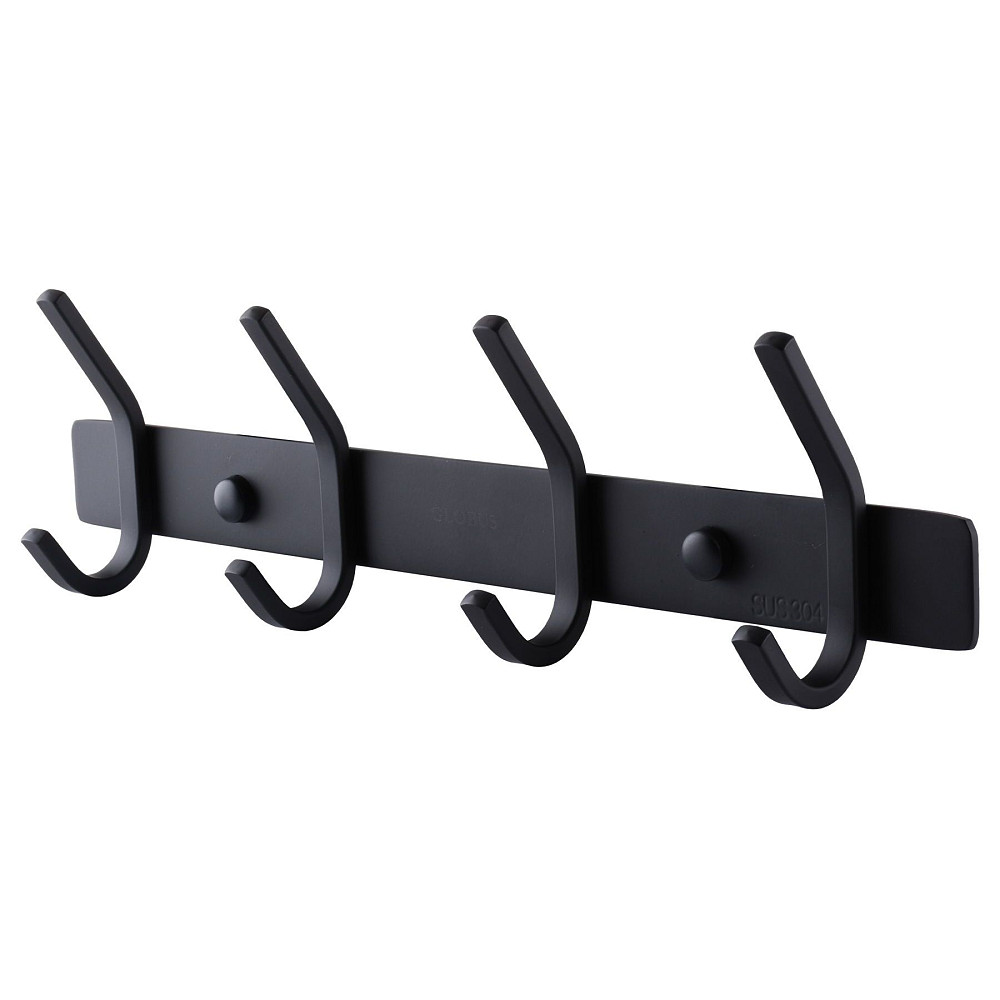 Планка з  гачками Globus Lux BQ9435-4 чорна матова SUS304 Тернопіль - фото 2