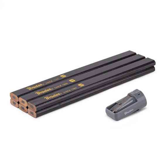 Набір будівельних олівців з точилкою HB 180mm OCTAGON, 6 шт. графіт, DIY-PC2OC18GH/S6B Київ