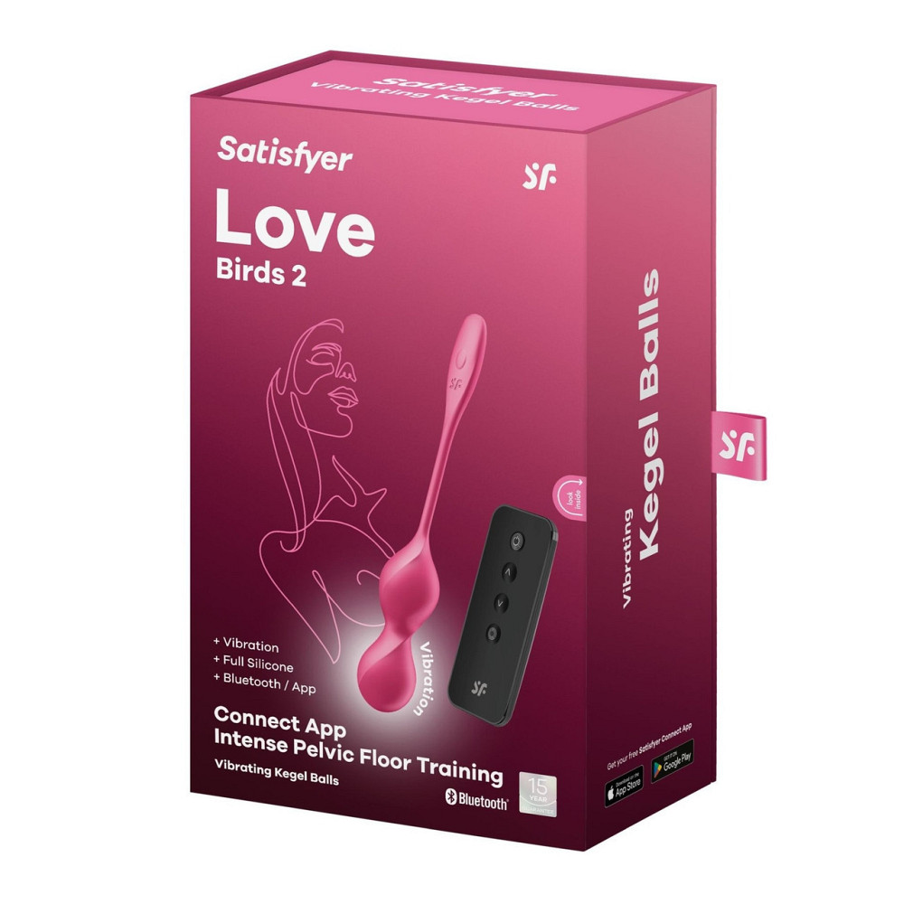 Вагинальные шарики с вибрацией Satisfyer Love Birds 2 работающие от приложения, розовые Sex Aura Киев - изображение 6