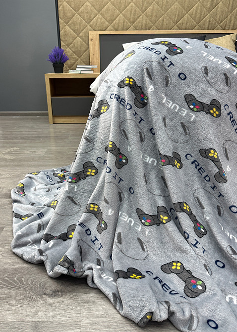 Плед-покривало Decorator WellSoft PLAYER 200х205 см з принтом "Геймпад" (87-191) Київ - фото 8