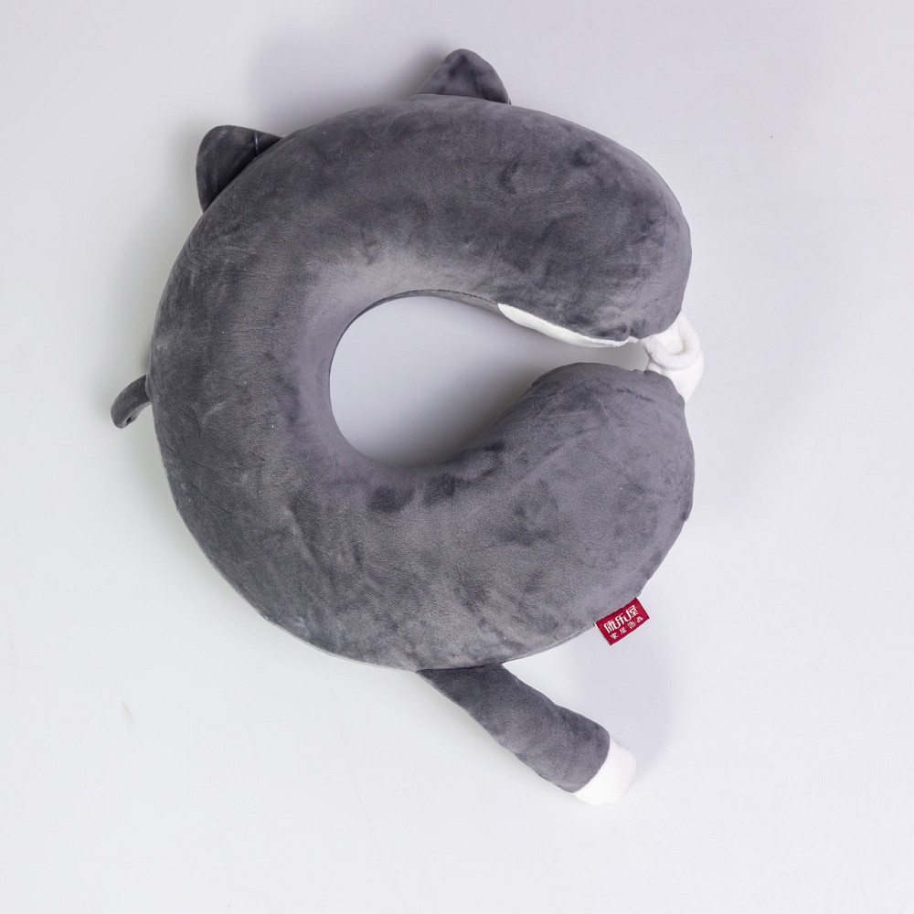 Подушка для шиї Kitty U-образна, темно-сіра Київ - фото 4