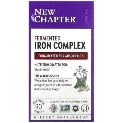 Минералы New Chapter Железо, ферментированный комплекс, Fermented Iron Complex, 90 таб (NCR-90357) Винница