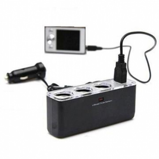 Розгалужувач прикурювача на 3 гнізда з USB Вінниця - фото 4