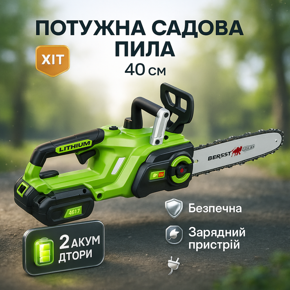 Электрическая пила профессиональная Chain Saw 16 дюймов 36V, Удобная пила для резки веток GX-87 Львов - изображение 3