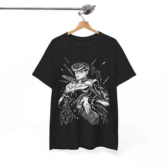 Футболка для хлопчика з аніме принтом Джосуке Кіра Джоджо С оверсайз (зріст від 165 до 180) Чорний AnimeJ0184m Дніпро