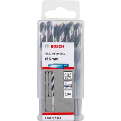 Свердло Bosch по металу HSS-PointTeQ, 6х57х93мм, 10шт (2.608.577.228) Вінниця