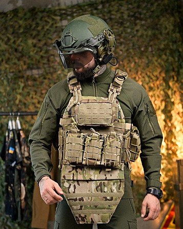 Плитоноска 4 быстрых сброса с напашником Cordura мультикам ПП7890 Киев - изображение 1