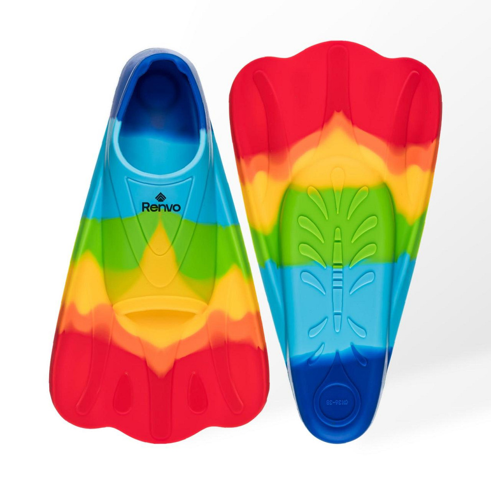 Короткі ласти для тренування в басейні Renvo Criz із закритою п'ятою Різнокольоровий 27-29 (SF120-45 27-29) Киев - изображение 1