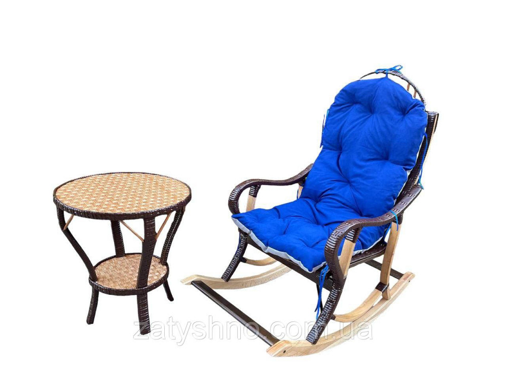 Комплект мебели плетеной из лозы кресло-качалка со столиком Киев - изображение 4