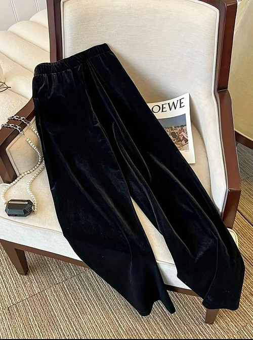 Женские повседневные брюки прямого кроя из мягкой ткани велюр Одесса - изображение 5