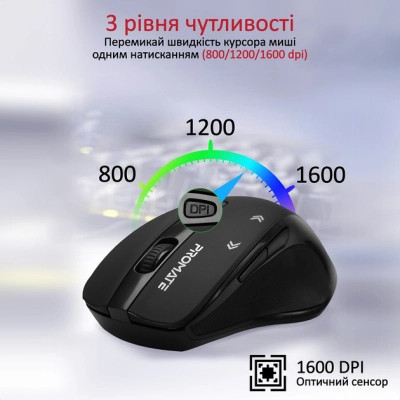 Мышка Promate Cursor Wireless Black (cursor.black) Винница - изображение 3