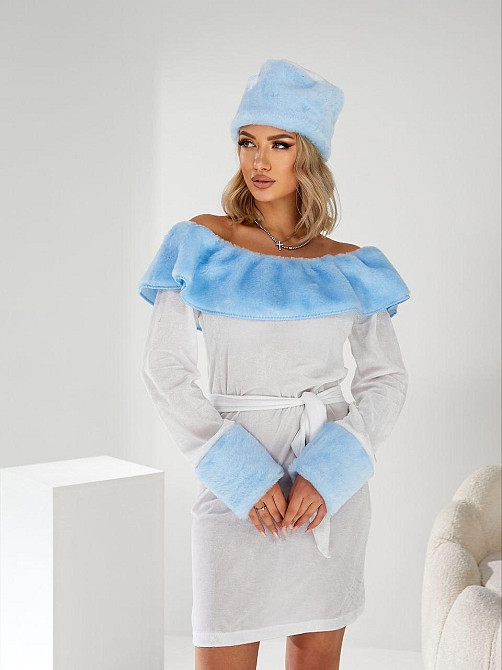 Жіночий набір снігурки (плаття + шапка + пояс) Одеса - фото 6