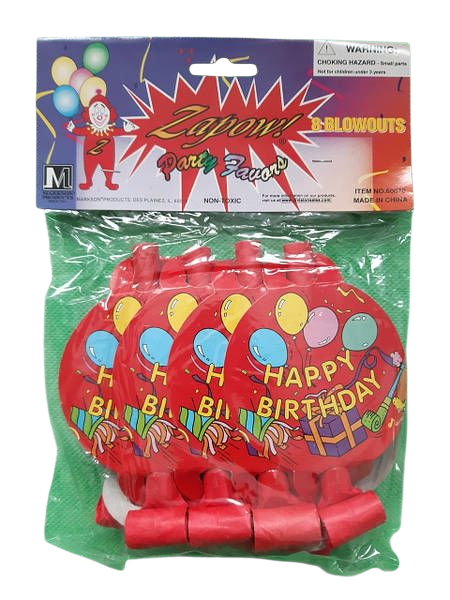 Язычок гудок для Дня Рождения 8 штук разноцветный Киев - изображение 1