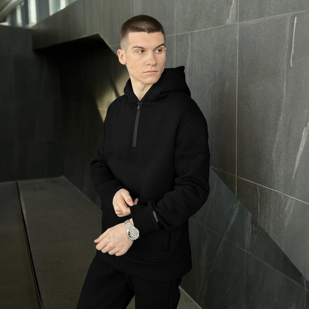Теплое мужское худи зимнее чёрное Pobedov Concord Киев - изображение 2
