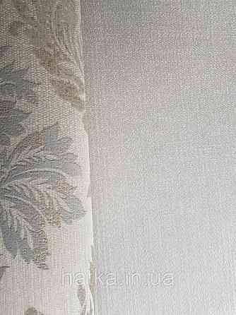 Текстильні шпалери на флізелін Da capo RaschTextil 085586 однотонні структурні смужка бежева з сріблом Київ