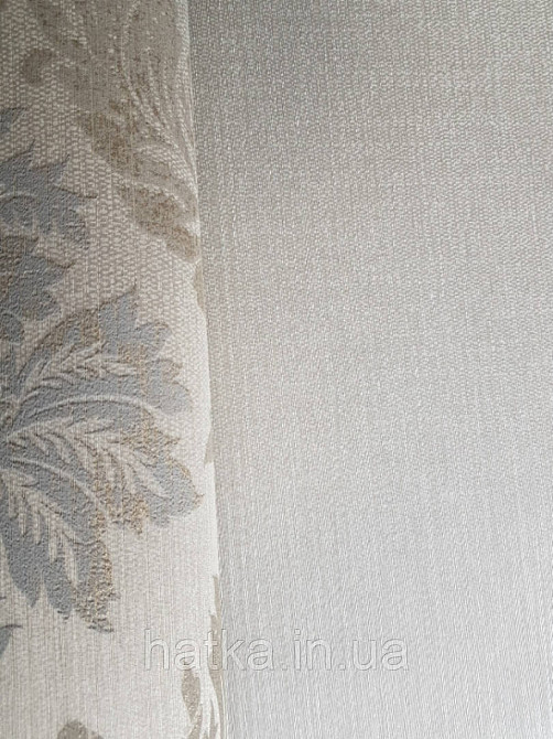 Текстильные обои на флизелине Da capo RaschTextil 085586 однотонные структурные полоска бежевая с серебром Киев - изображение 1