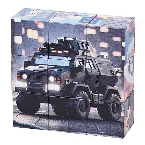 Дитячий магнітний кубік-пазл "Машини будівельні" CL325-3, 3 х 3 Вінниця