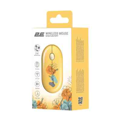Мышка 2E MF300 FLORAPOPPY Silent Silent Wireless/Bluetooth Yellow (2E-MF300WFLORAYW) Винница