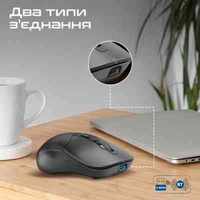 Мышка Promate Samo Wireless/Bluetooth Black (samo.black) Винница