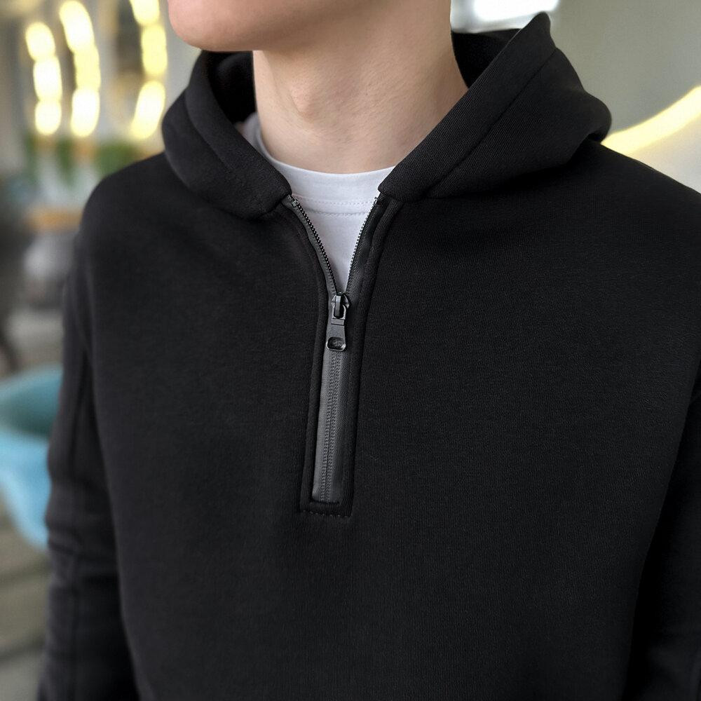 Теплое мужское худи зимнее чёрное Pobedov Concord Киев - изображение 4