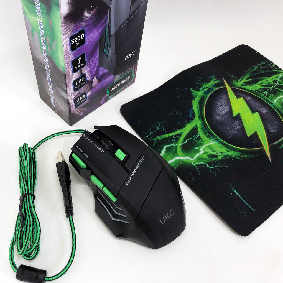 Мышка проводная игровая UKC 6967 с ковриком BY-93 Львов - изображение 12