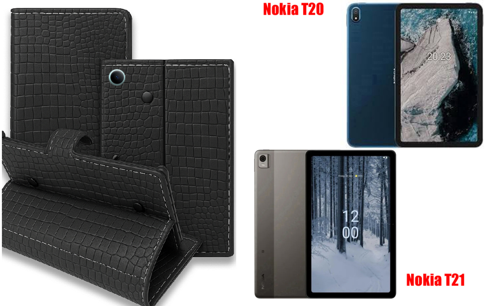 Книжка-трансформер для планшета Nokia T20, Nokia T21, колір Black Krokodil Black Київ - фото 1
