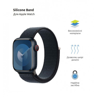 Ремешок для смарт-часов Armorstandart Nylon Band для Apple Watch 49/46/45/44/42 (Series 1-3) Midnight (ARM74217) Винница - изображение 2
