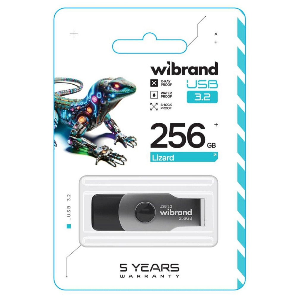 Флешка flash Wibrand USB 3.2 Gen1 Lizard 256GB Black WI3.2 / LI256P9B Одеса - фото 3