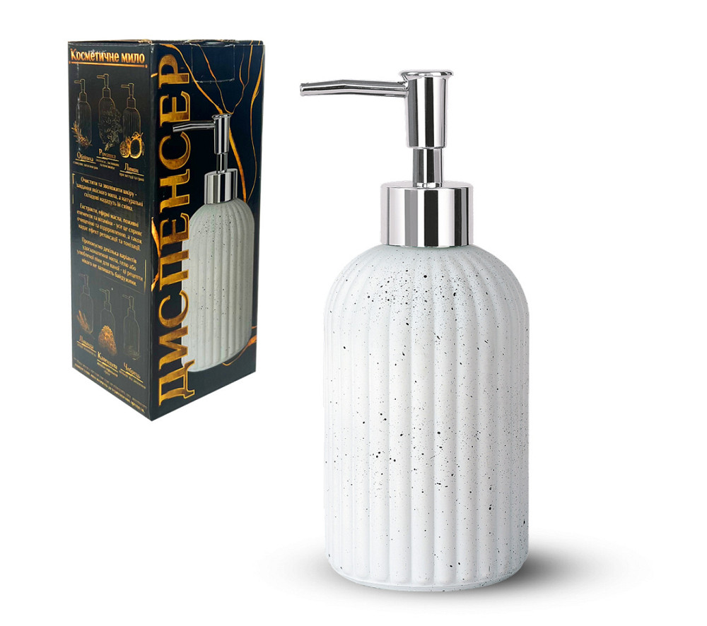 Диспенсер скляний матовий для рідкого мила White 440 мл Вінниця - фото 3