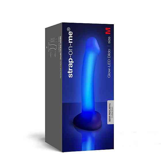 Дилдо, що світиться Strap-On-Me Glow-LED Dildo Purple - M Sex Aura Київ