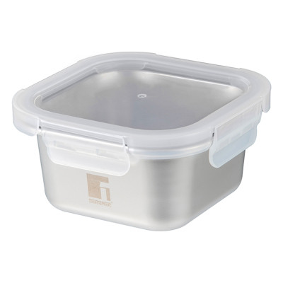 Пищевой контейнер Bergner Go Lovers з нержавіючої сталі квадратний 640 мл (BG-36313-GY) Винница - изображение 1