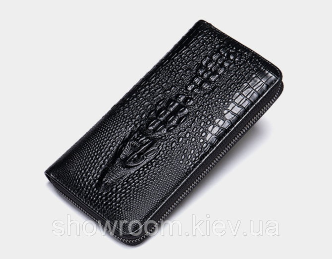 Чоловічий шкіряний гаманець на блискавці Leather Collection (9077) Київ - photo 1