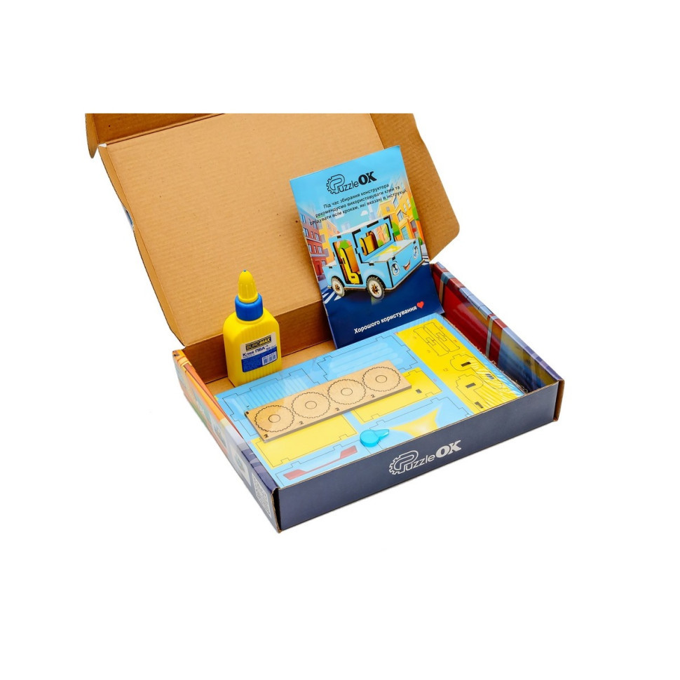Дитячий дерев'яний 3D конструктор "Машинка" Puz-00930, 43 деталі Вінниця - фото 5