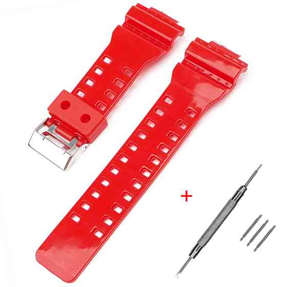 Ремешок для Casio G-Shock GA-100/110 Red-Glossy SI SBR Киев