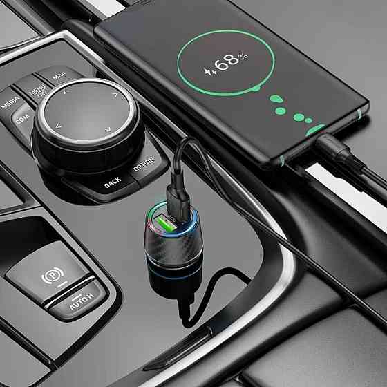 Автомобільний зарядний пристрій BOROFONE BZ21A Brilliant 36W dual port QC3.0 car charger, колір чорний BZ21AB Одеса