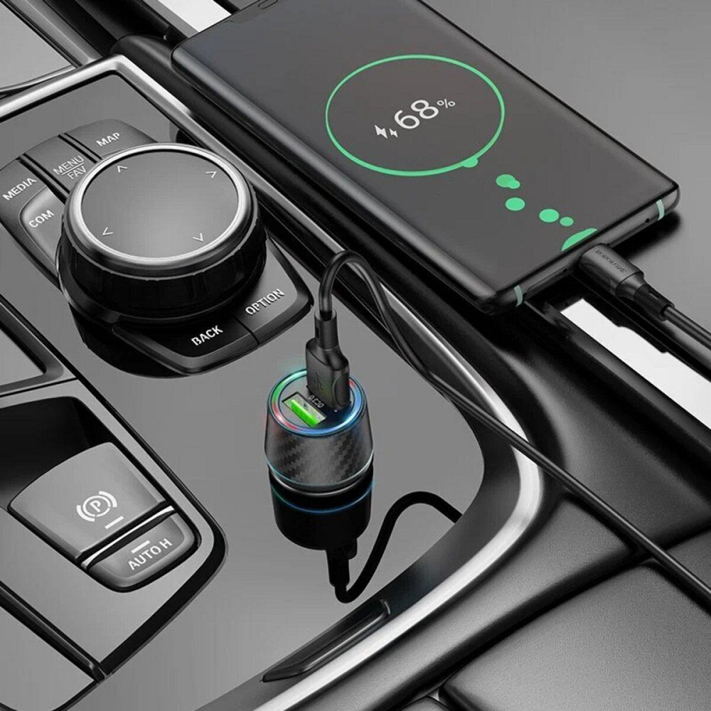 Автомобільний зарядний пристрій BOROFONE BZ21A Brilliant 36W dual port QC3.0 car charger, колір чорний BZ21AB Одеса - фото 5
