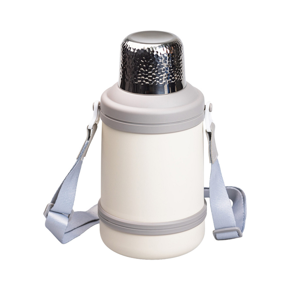 Термос Vacuum Cup 1.5 літра з ремінцем і складною ручкою білий HP-14-21W Коломия - фото 3