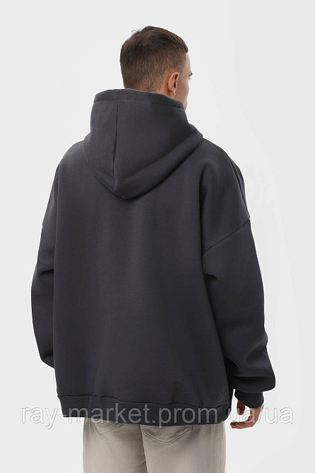 Худі оверсайз чоловіче утеплене RAY OVERSIZE темно-сіре (U0404M-Dark Grey) 2XL/3XL Київ - фото 4