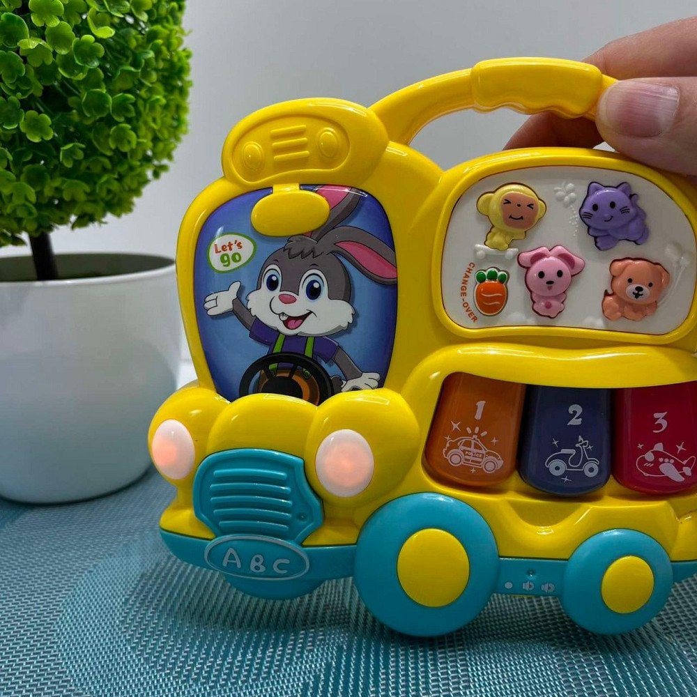 Набір ігровий Limo Toy піаніно машинка брелок музика звук українські вірші світло Жовтий (FT 0027) Чернигов - изображение 9