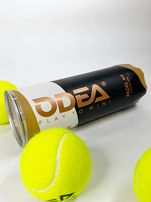 Набор для падел-тениса 3 шт ODEA Ace,мячи для падела для всех типов покрытий 57% шерсти, каучуковые, туба (3шт) Каменец-Подольский - изображение 9