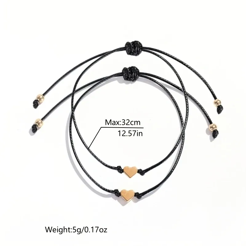 Парные браслеты со шнурком и подвеской-сердцем. Киев - изображение 3